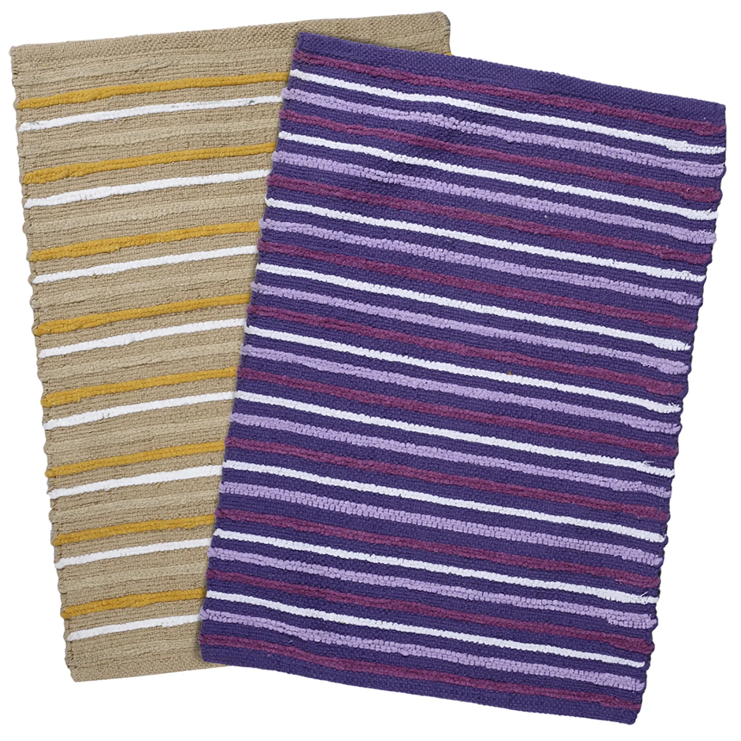 Soft Cotton Handloom Rugs – 50x70 cm (Pack of 2, Multi) | Handcrafted Textured Weave - Image 4