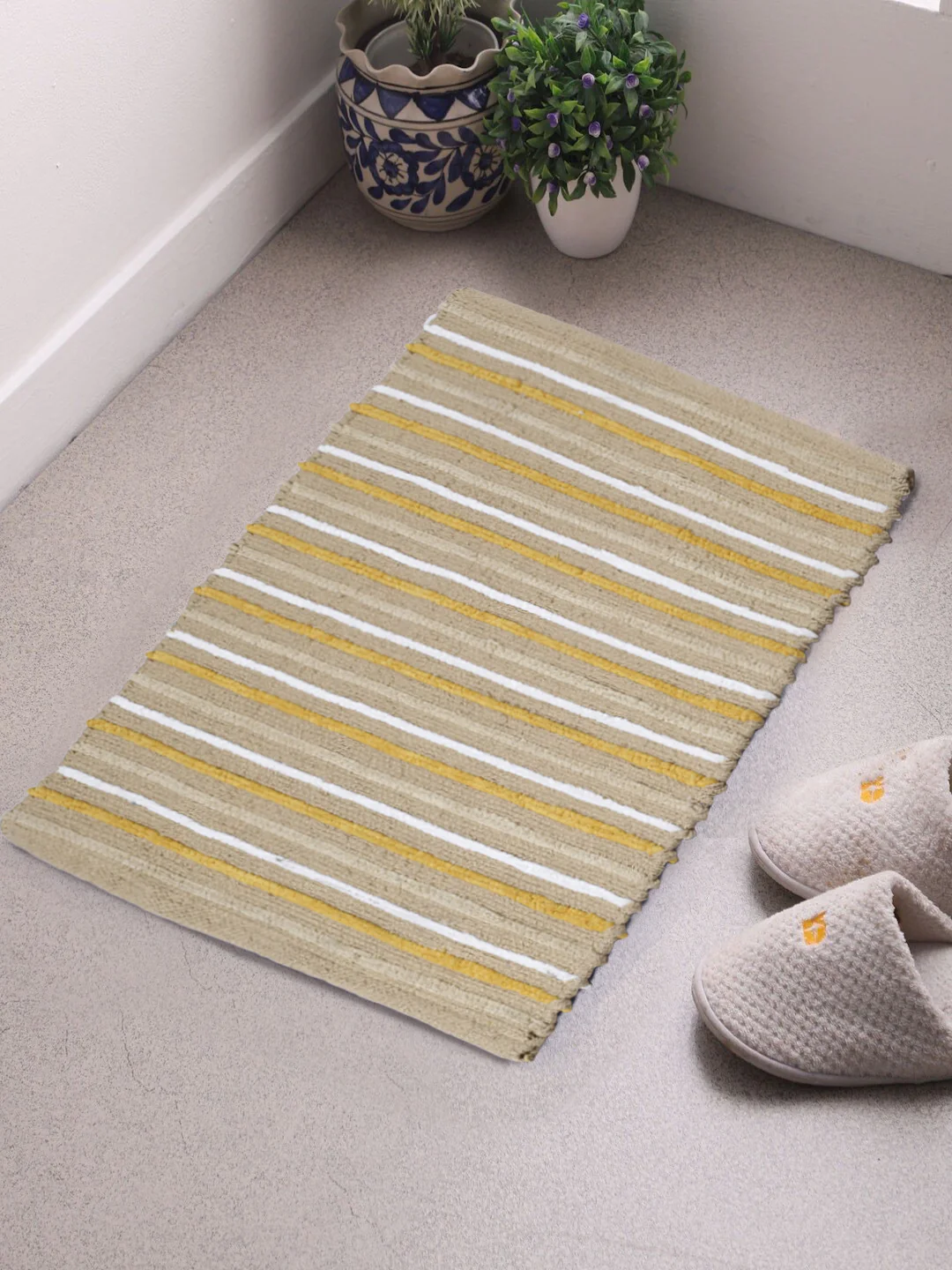 Soft Cotton Handloom Rugs – 50x70 cm (Pack of 2, Multi) | Handcrafted Textured Weave - Image 5