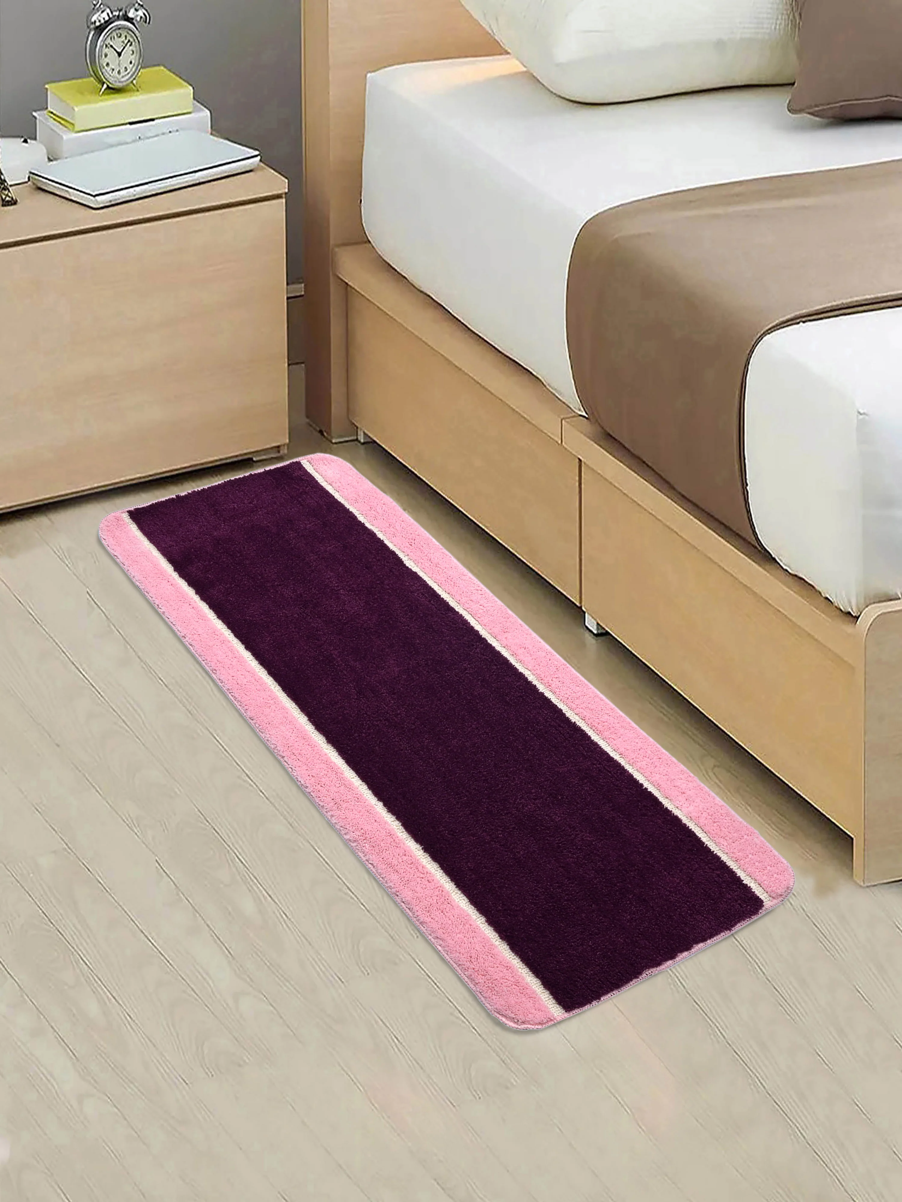 Solid-Stripe Soft Microfiber Anti-Slip Bath Runner – Plush & Durable - Image 21