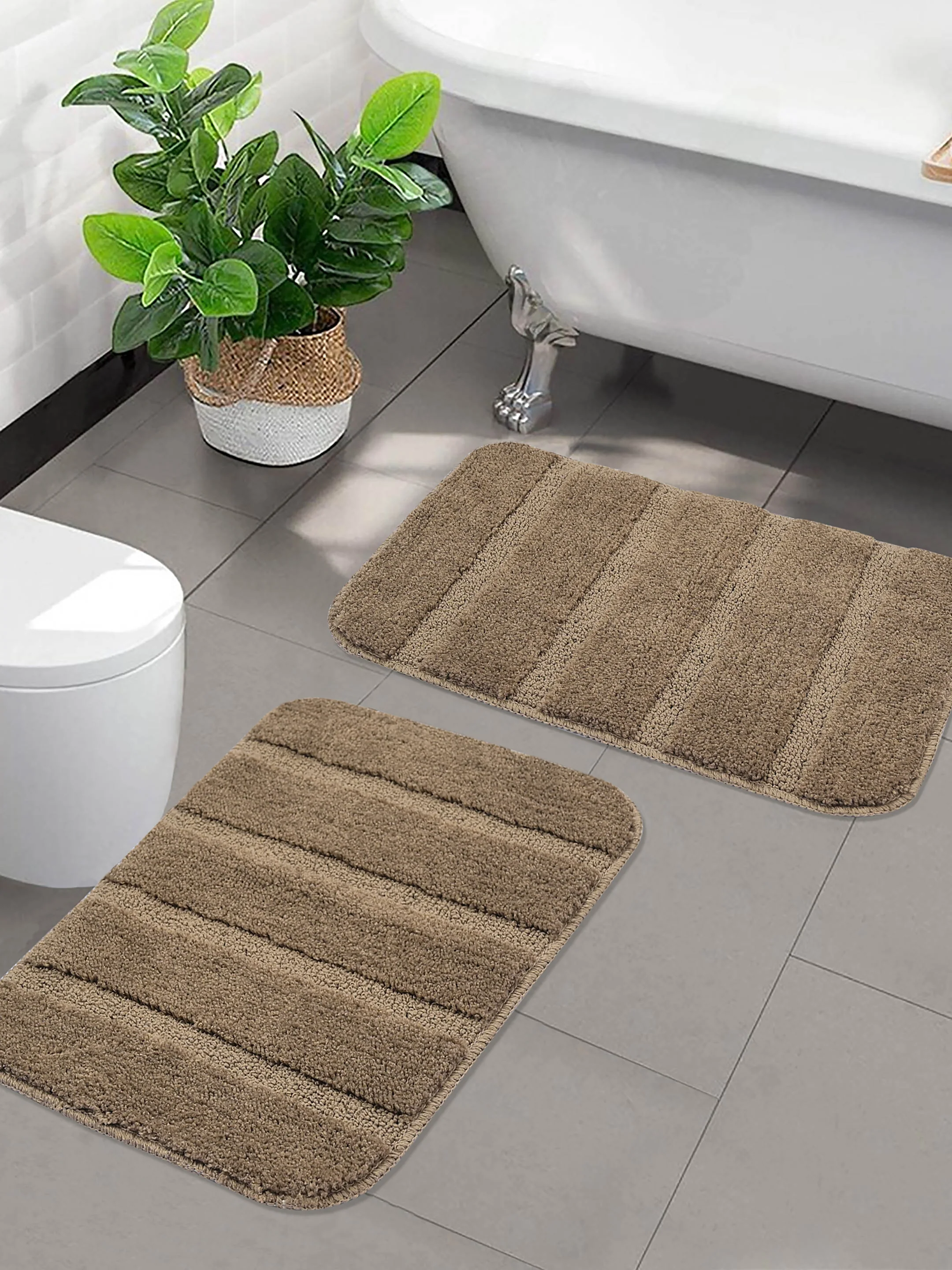 High Low Loop Microfiber Bathmat Set | Anti-Slip & Soft - Image 13