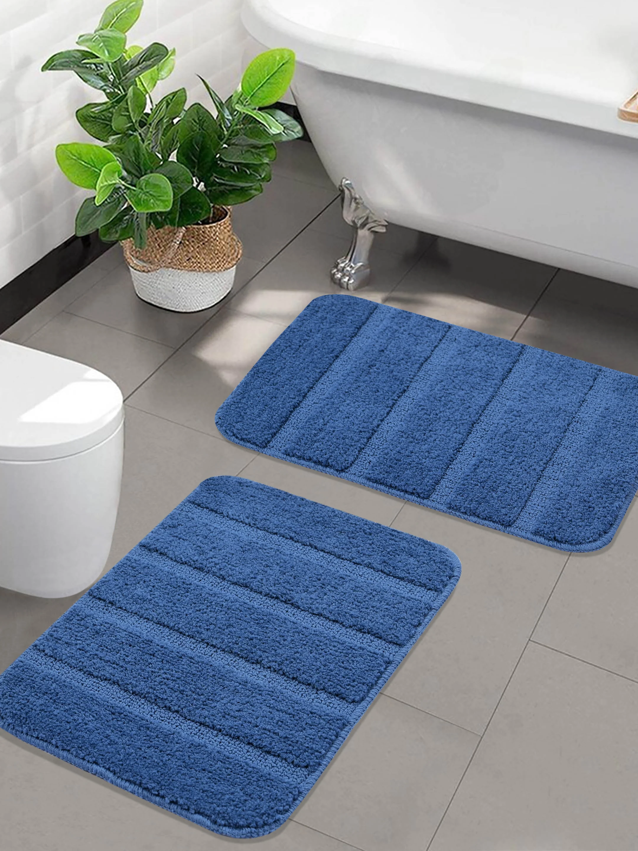 High Low Loop Microfiber Bathmat Set | Anti-Slip & Soft - Image 19