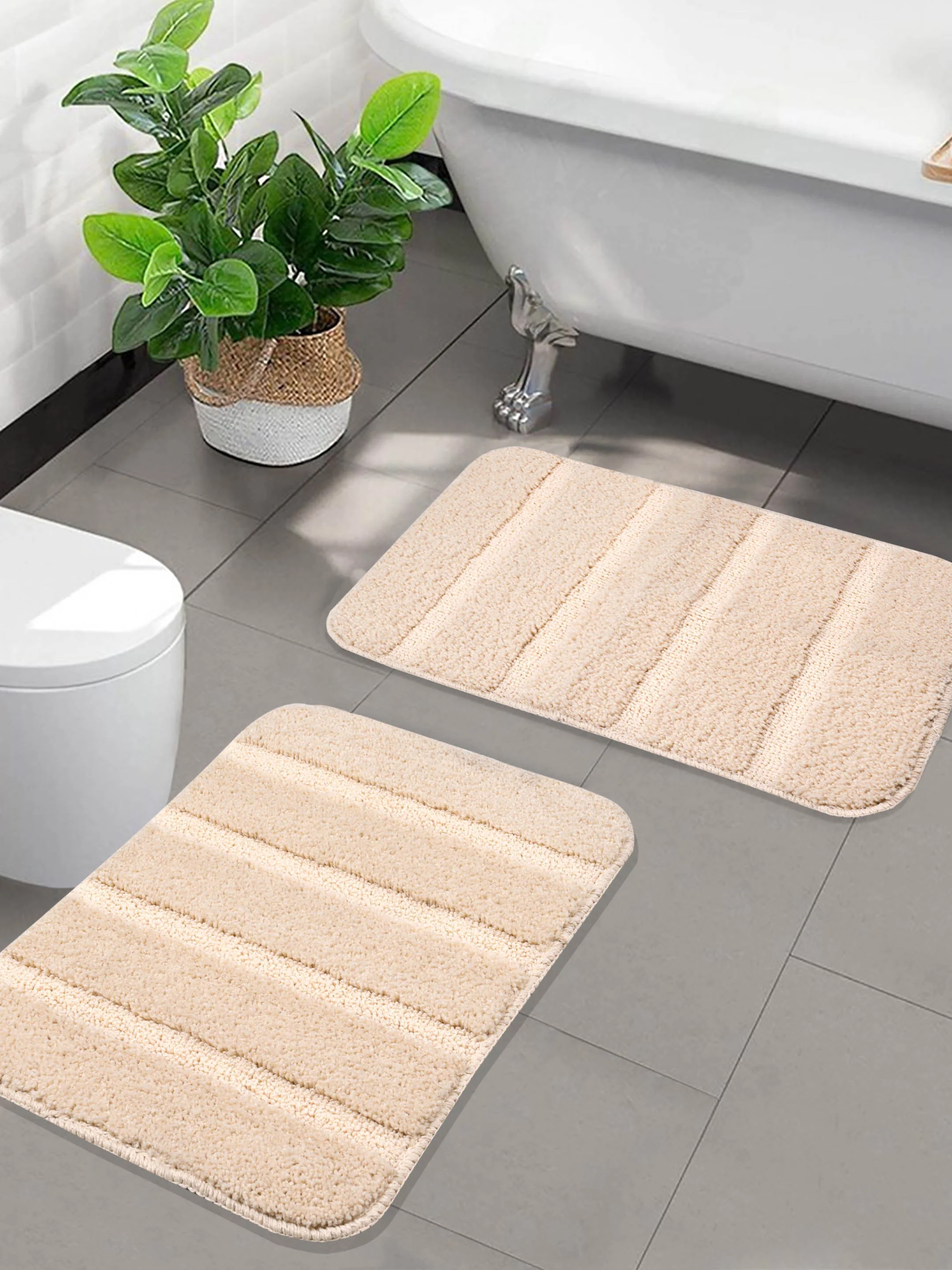 High Low Loop Microfiber Bathmat Set | Anti-Slip & Soft - Image 25