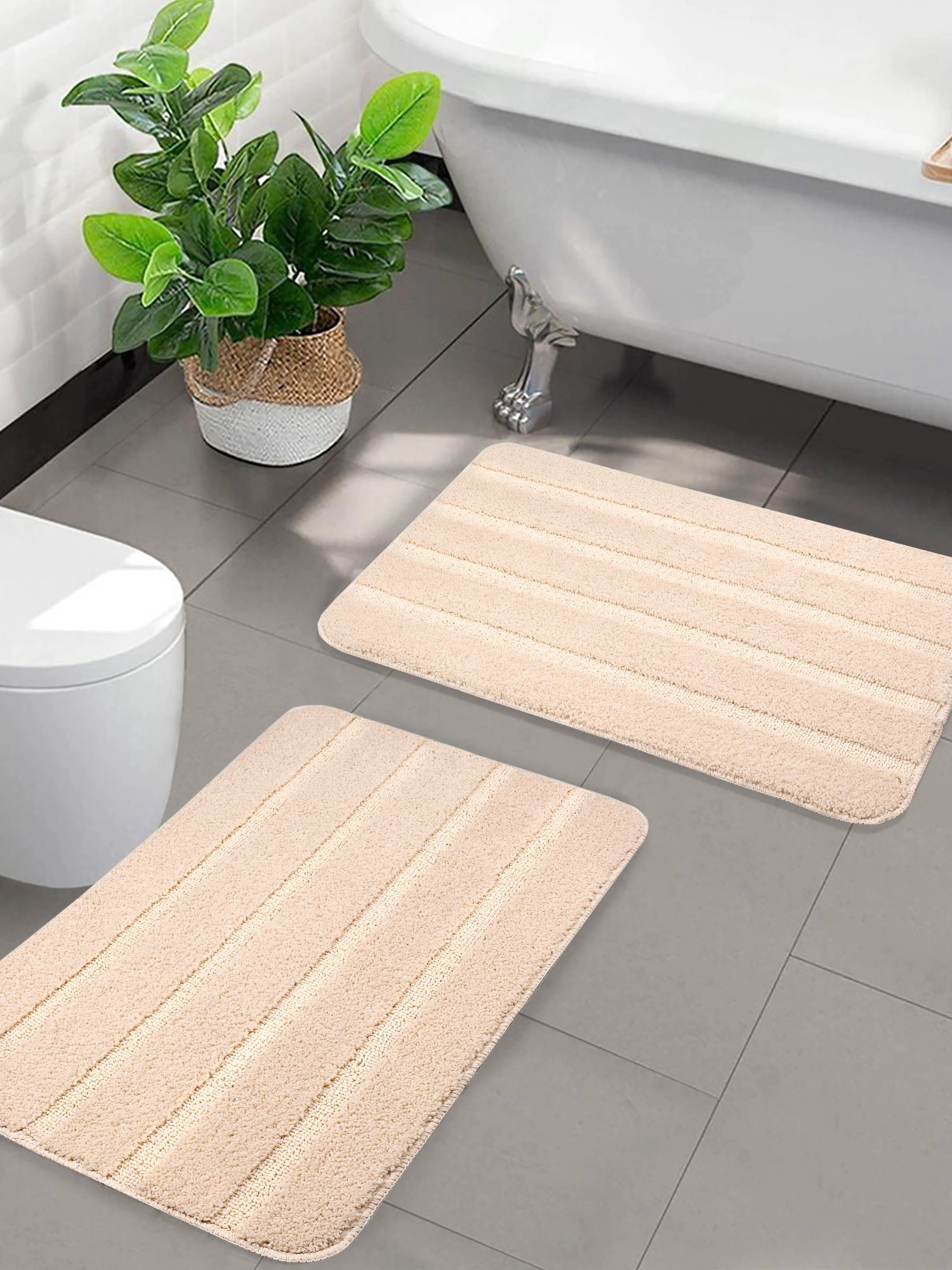 High Low Loop Microfiber Bathmat Set | Anti-Slip & Soft - Image 28