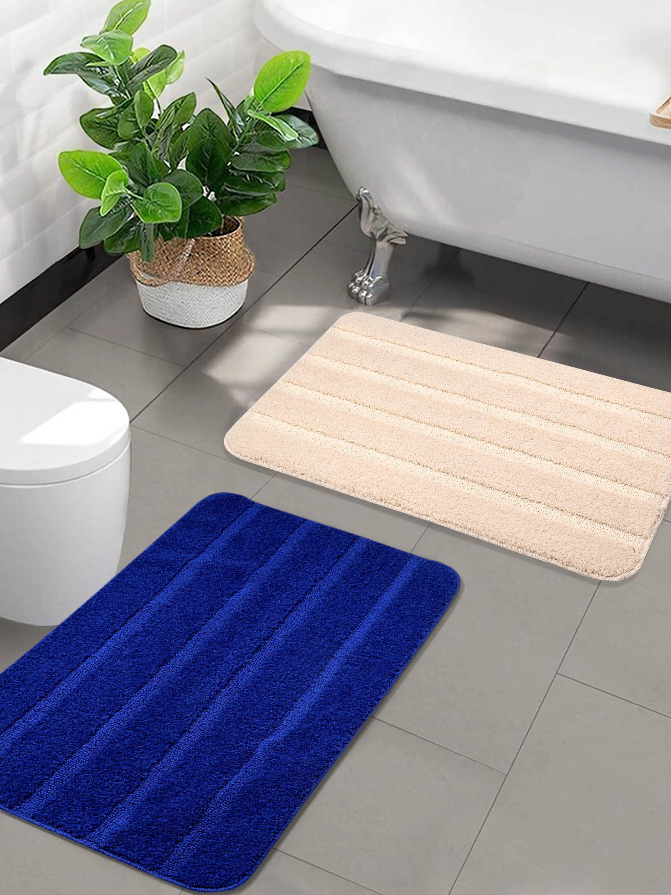 High Low Loop Microfiber Bathmat Set | Anti-Slip & Soft - Image 32