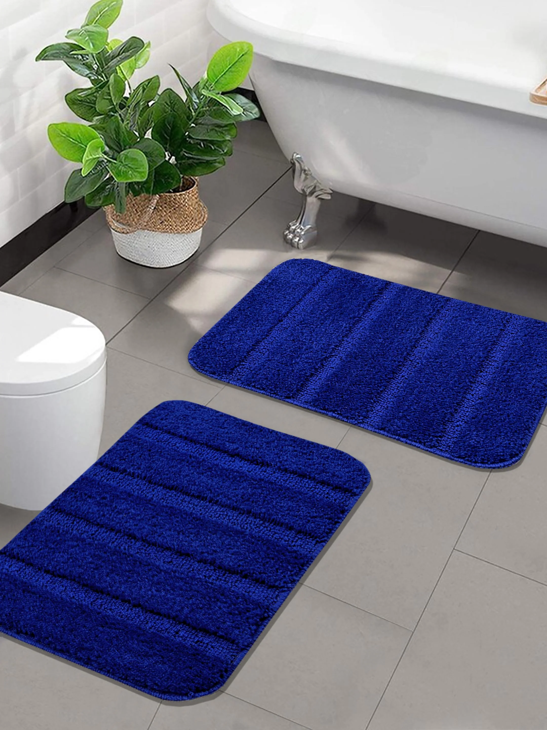 High Low Loop Microfiber Bathmat Set | Anti-Slip & Soft - Image 44
