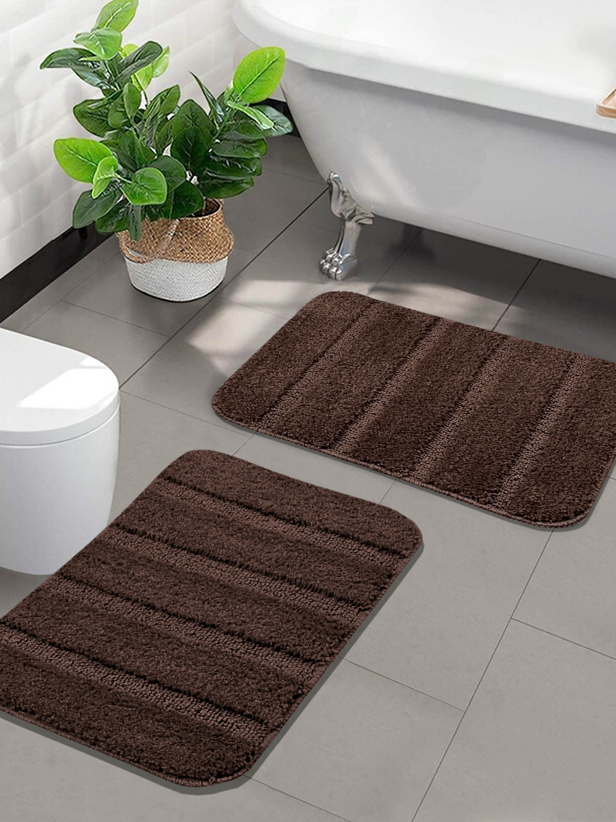High Low Loop Microfiber Bathmat Set | Anti-Slip & Soft - Image 54
