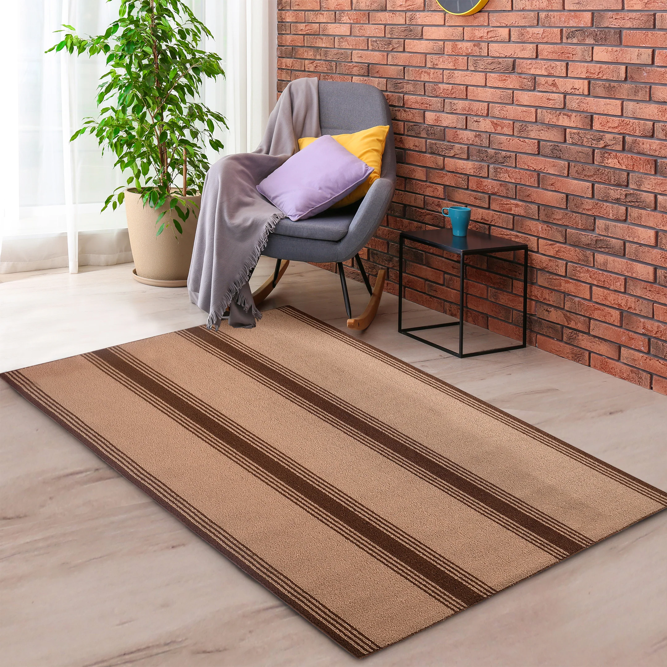Loop Stripe High Performance Anti-Skid Carpet | Strong Grip & Stylish Look