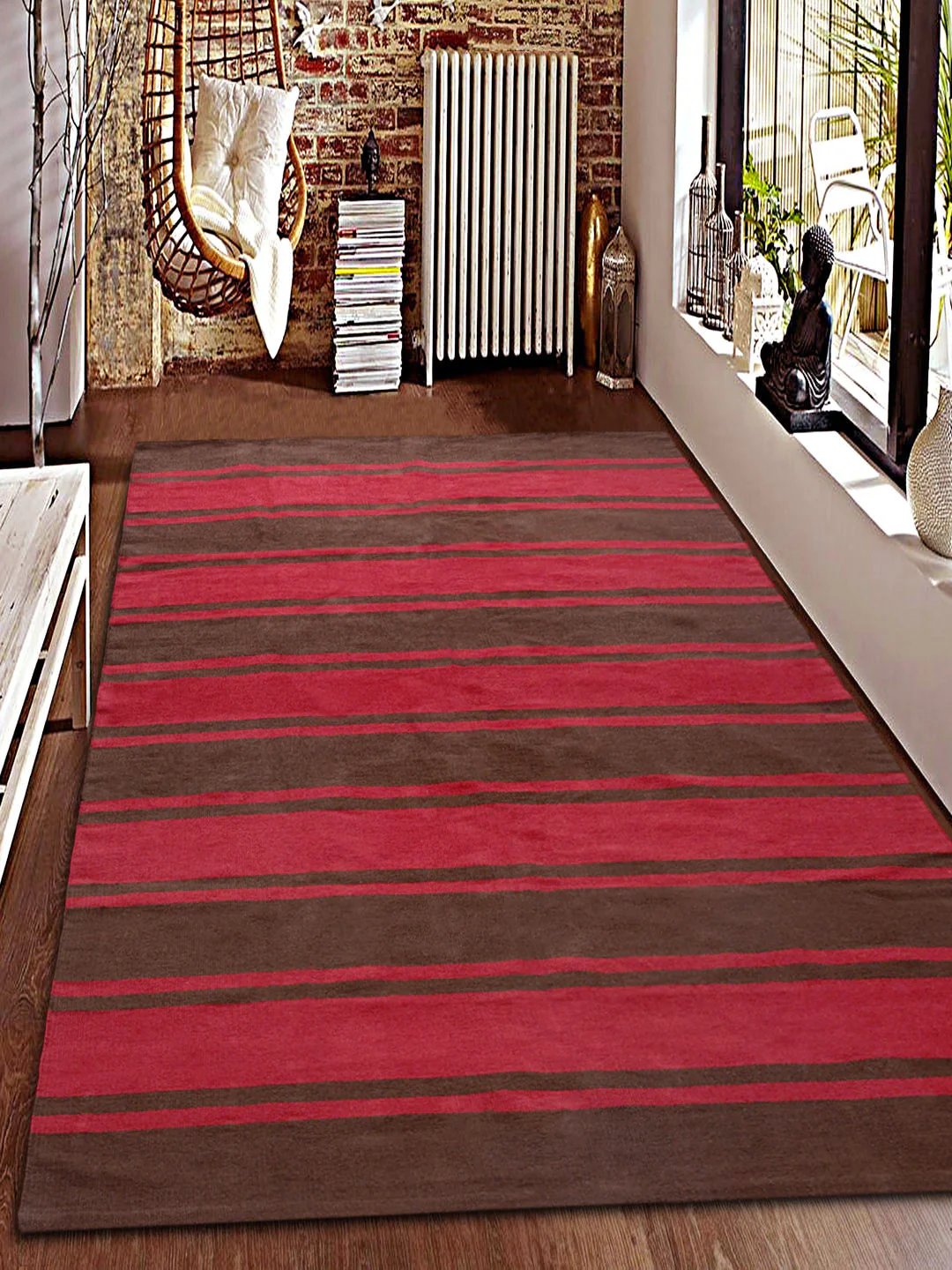 Cotton Hand Woven Stripe Rug | Soft & Decorative - Image 29