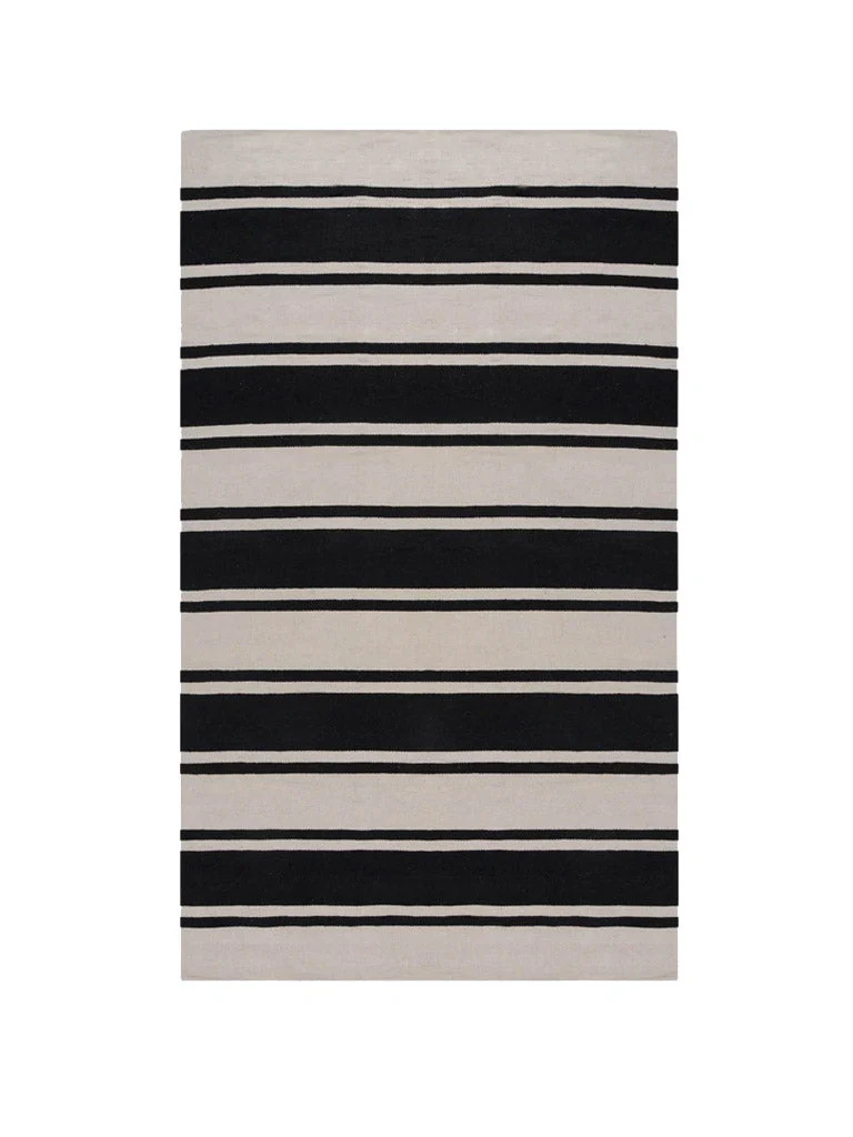Cotton Hand Woven Stripe Rug | Soft & Decorative - Image 3
