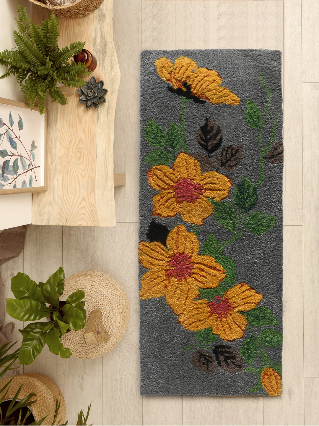 Hand Tufted Cotton Runner | Strong Antiskid Backing (45x120 cm) - Image 3