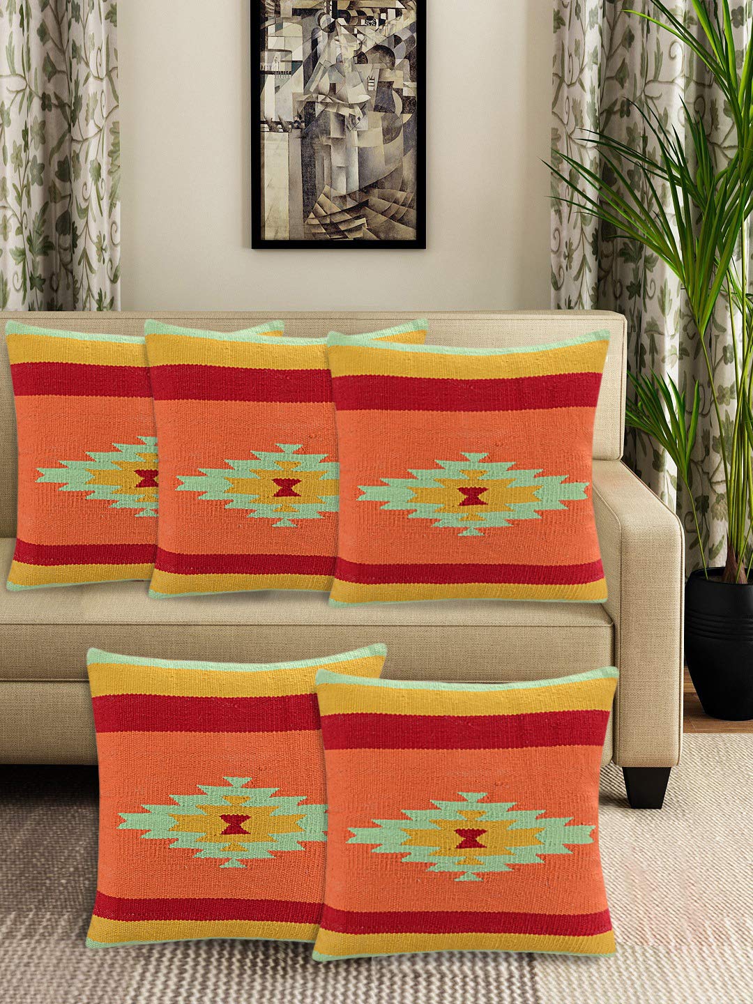 Nomad Cotton Cushion Cover - Terracotta Sunset (Set of 2) - Image 3