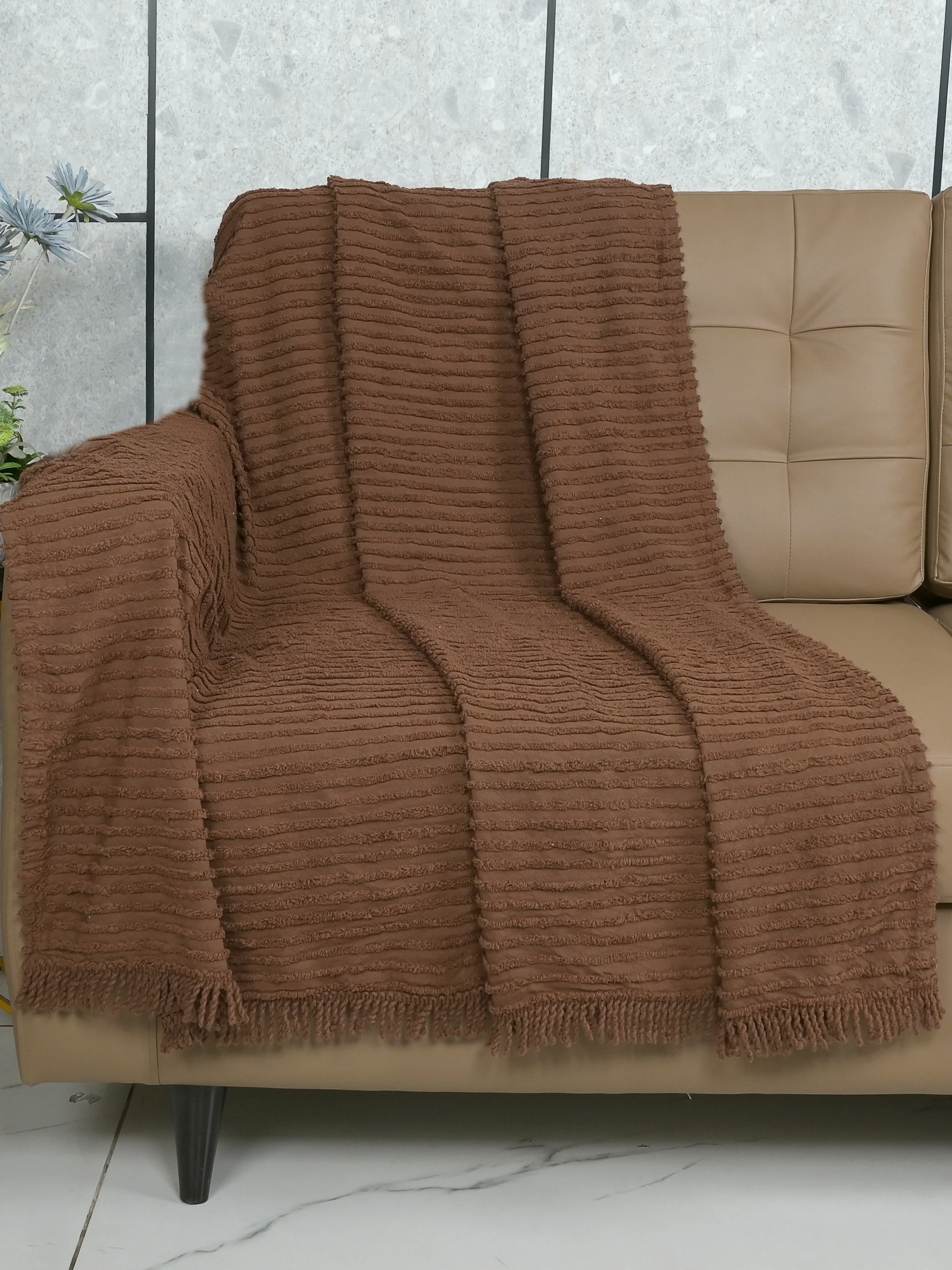 Barkha Stripe Cotton Sofa Throw Cover | Washable & Stylish Design for Living Room - Image 12