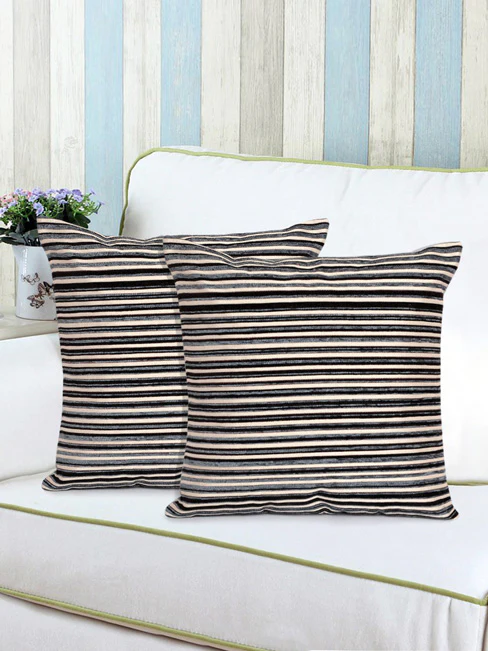 Stripe Textured Cushion Cover | 2 PC Set, 40x40 cm - Image 11