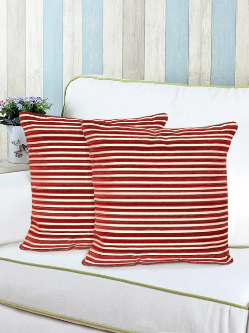 Stripe Textured Cushion Cover | 2 PC Set, 40x40 cm - Image 2