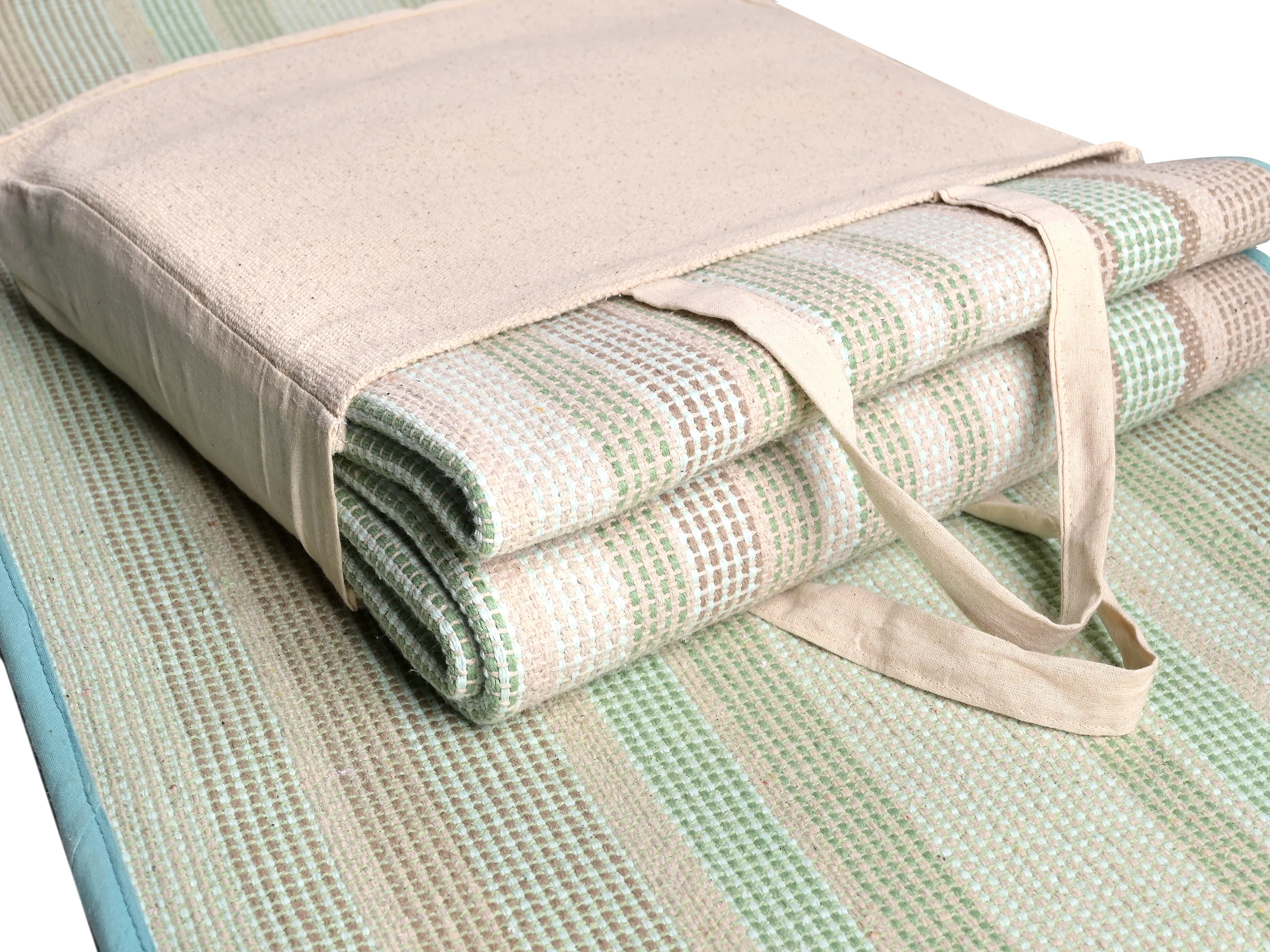 Prana Striped Cotton Yoga Mat | Non-Slip & Washable - Image 19
