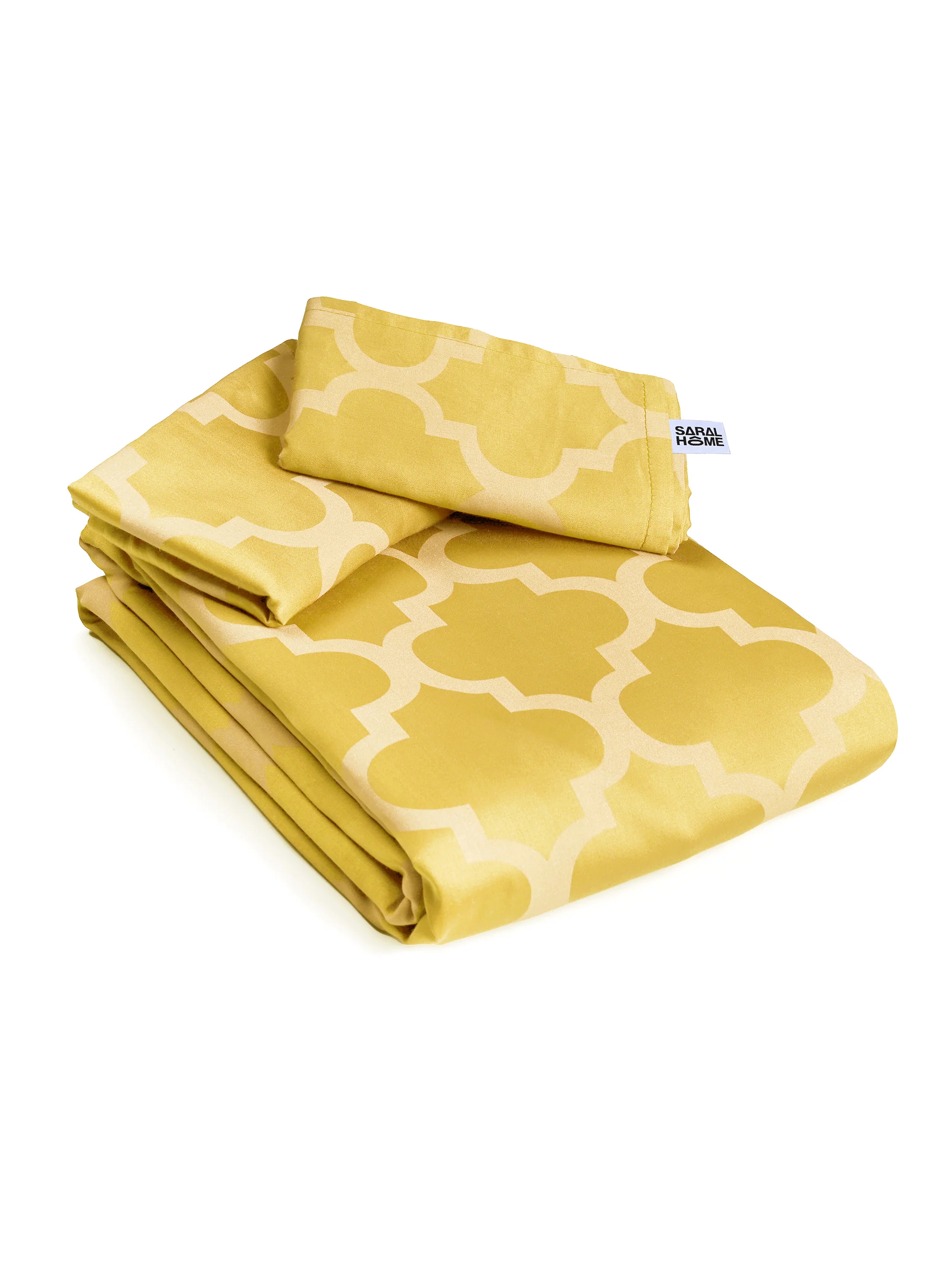 Tangier Soft Satin Weave Cotton Bedsheet | 300 TC | With 2 Pillow Covers - Image 15