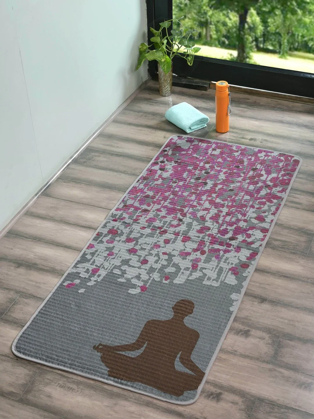 BREATHE Tapestry Anti-Slip Yoga Mat | Textured Grip Mat for Everyday Yoga