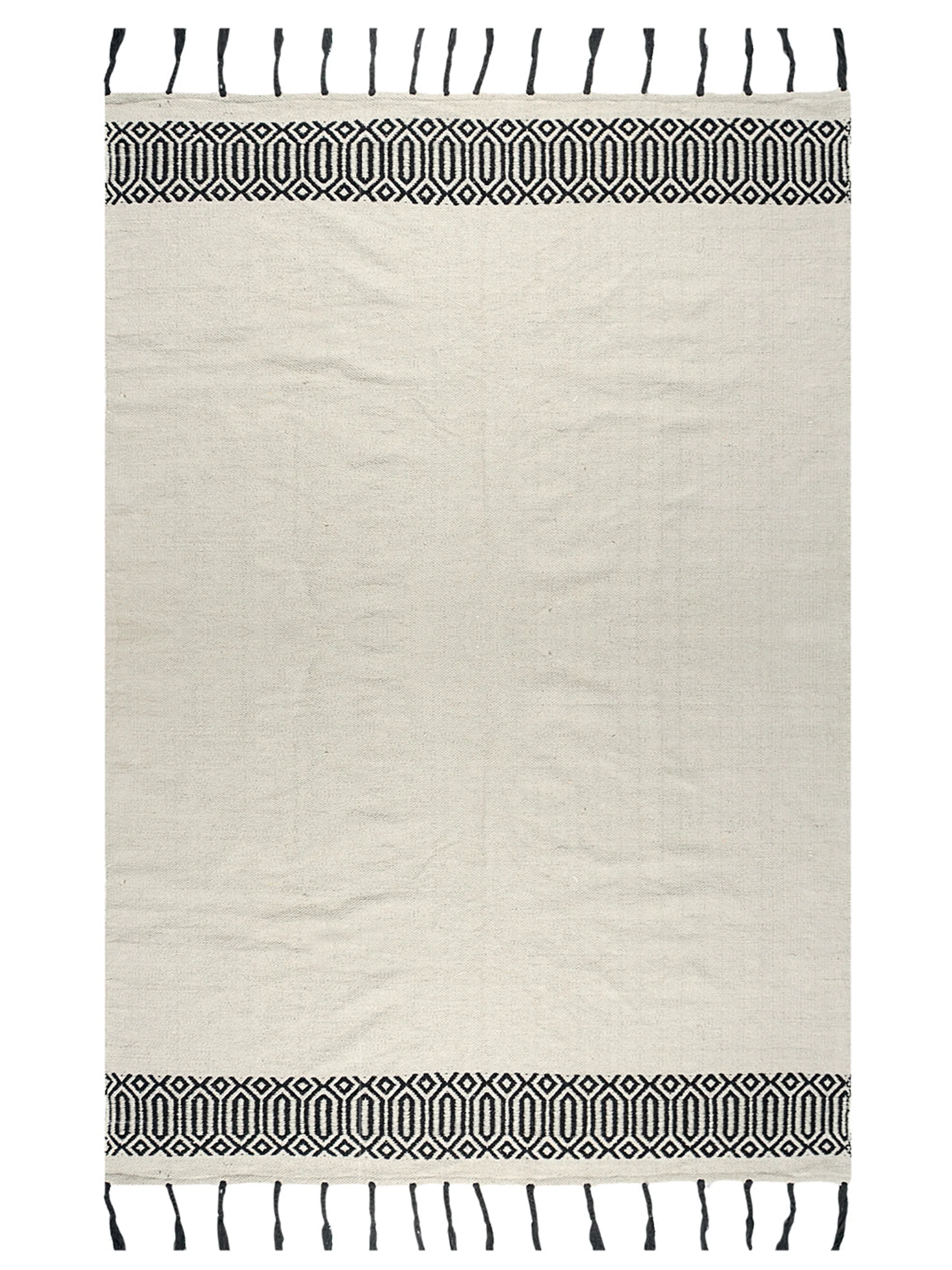 Tassle Handwoven Cotton Rug | Boho Chic Design with Soft Cotton Weave - Image 5