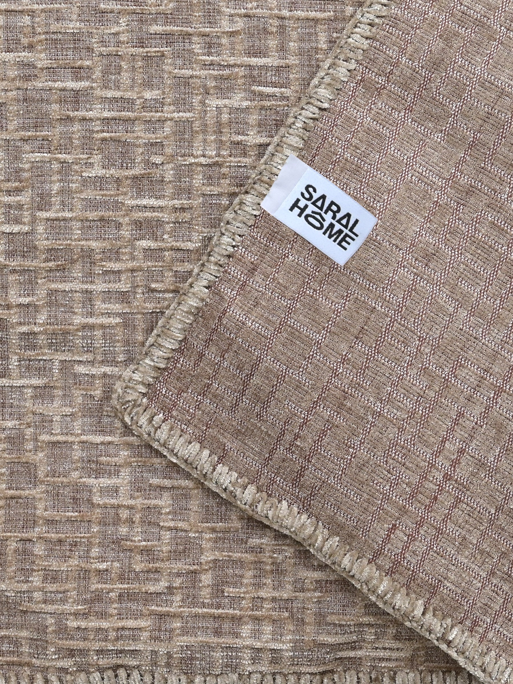 Tic-Tac Velvet Cotton Sofa Throw Cover | Textured Grid Design - Image 18