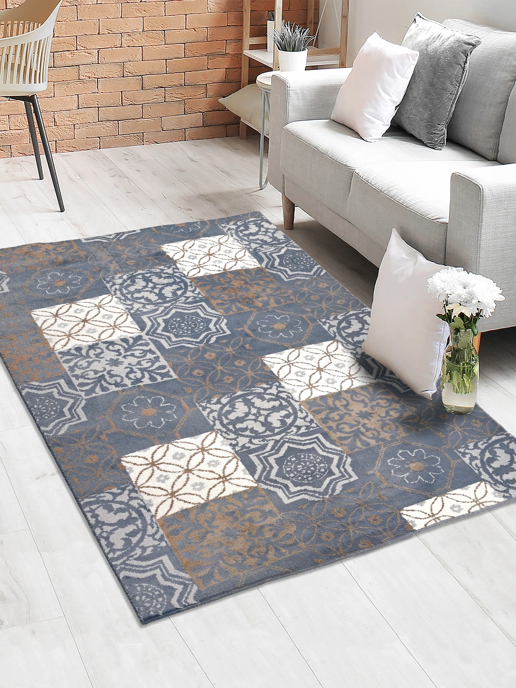 TILES Yarn Art Carpet | Heat Set BCF Yarn with Modern Tile Motif - Image 7