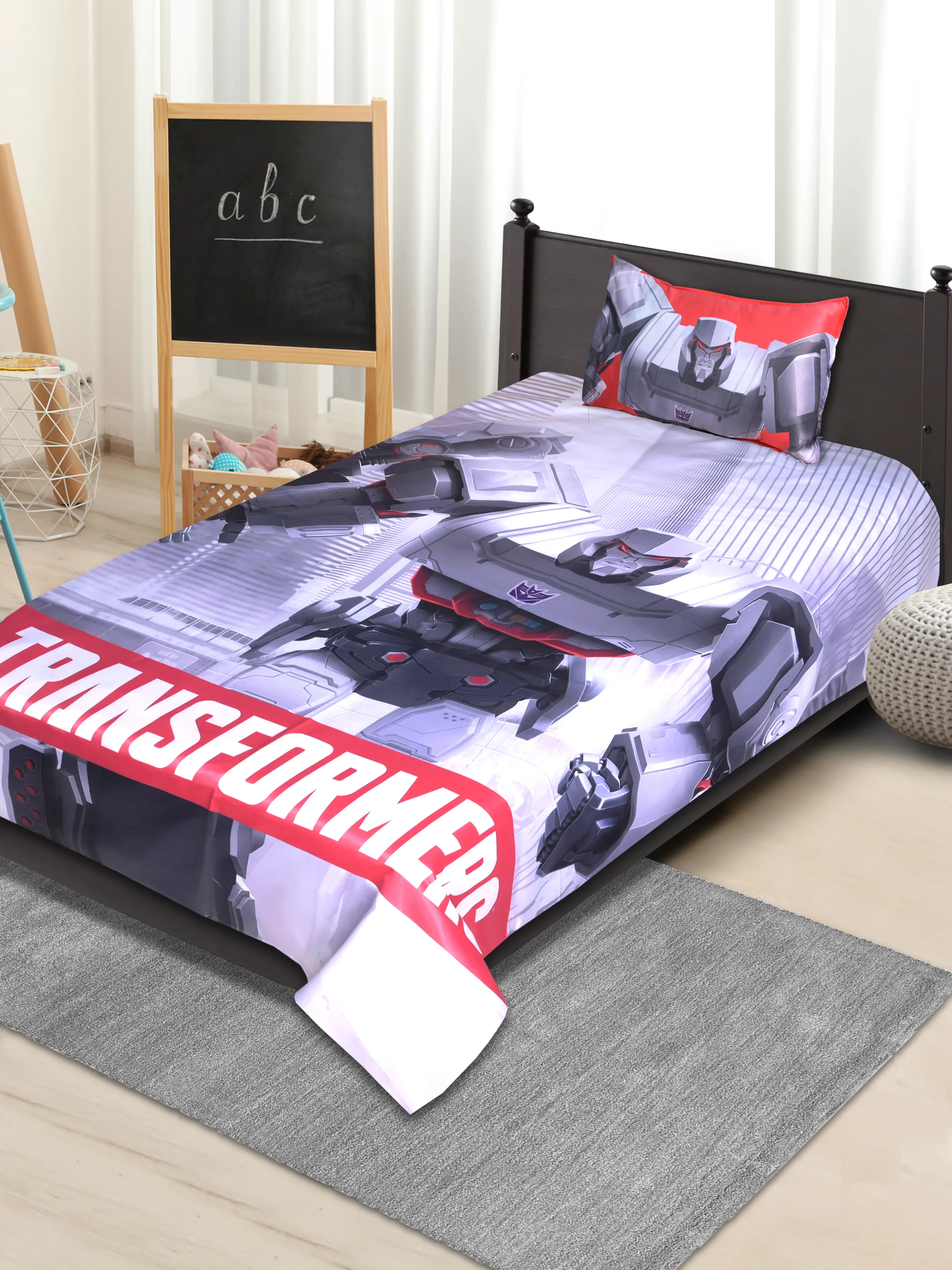 Transformer Single Size Bed Sheet (60x90 cm) with 1 Pillow Cover – Soft Cotton Fabric