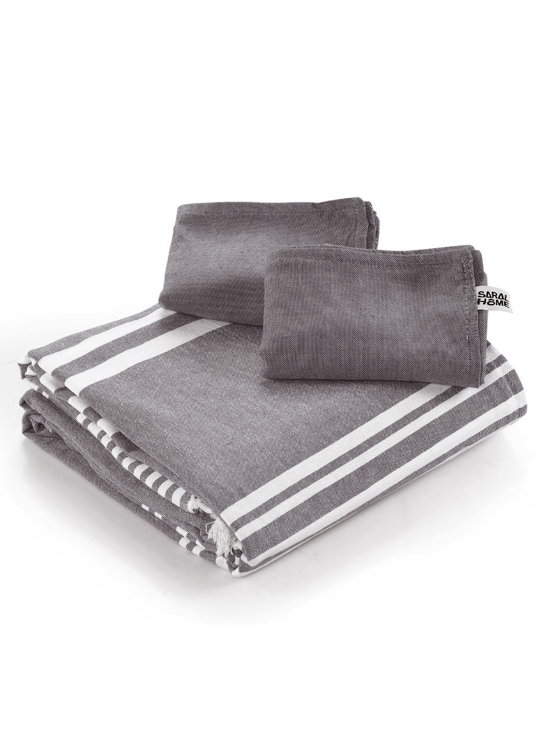 Uneven Stripe Handwoven Cotton Bed Cover Set – Organic Lines | Modern Charm - Image 8