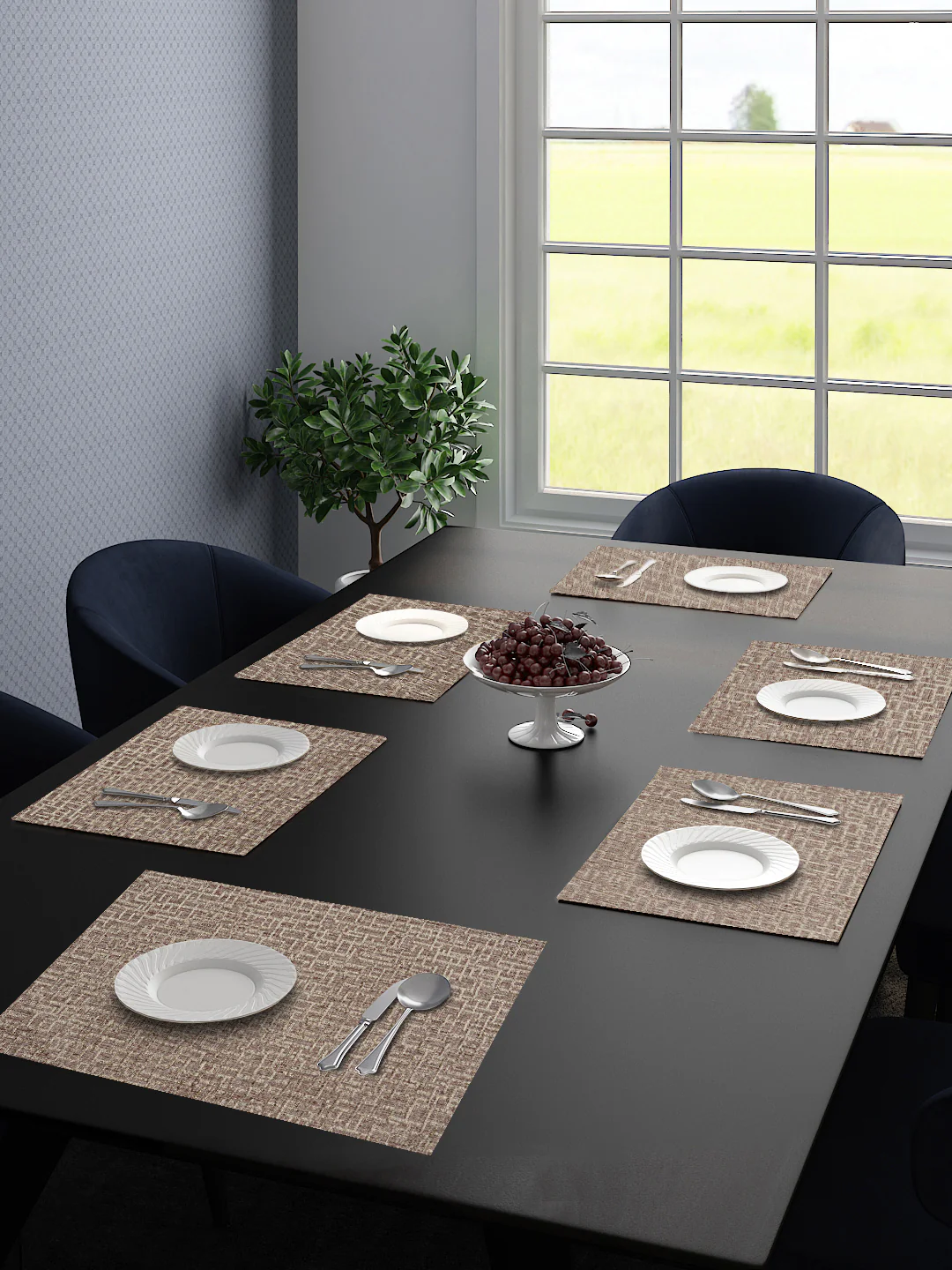 Unique Quality Viscose Dining Placemats – Set of 6 (Blue, 34x45 cm) | Elegant Shine & Easy Clean - Image 10
