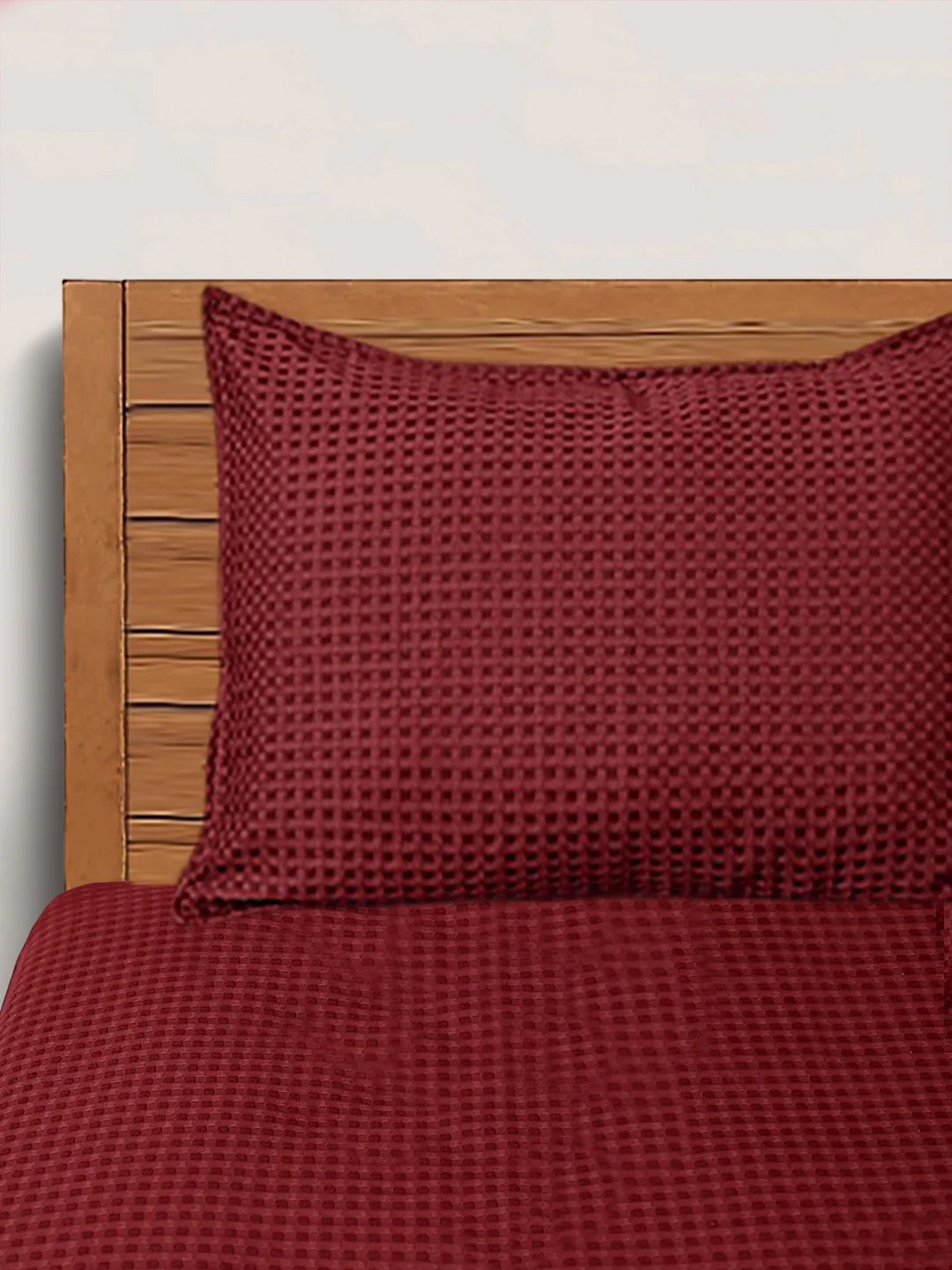 Waffle Weave Cotton Bed Cover with Pillow Covers - Image 17