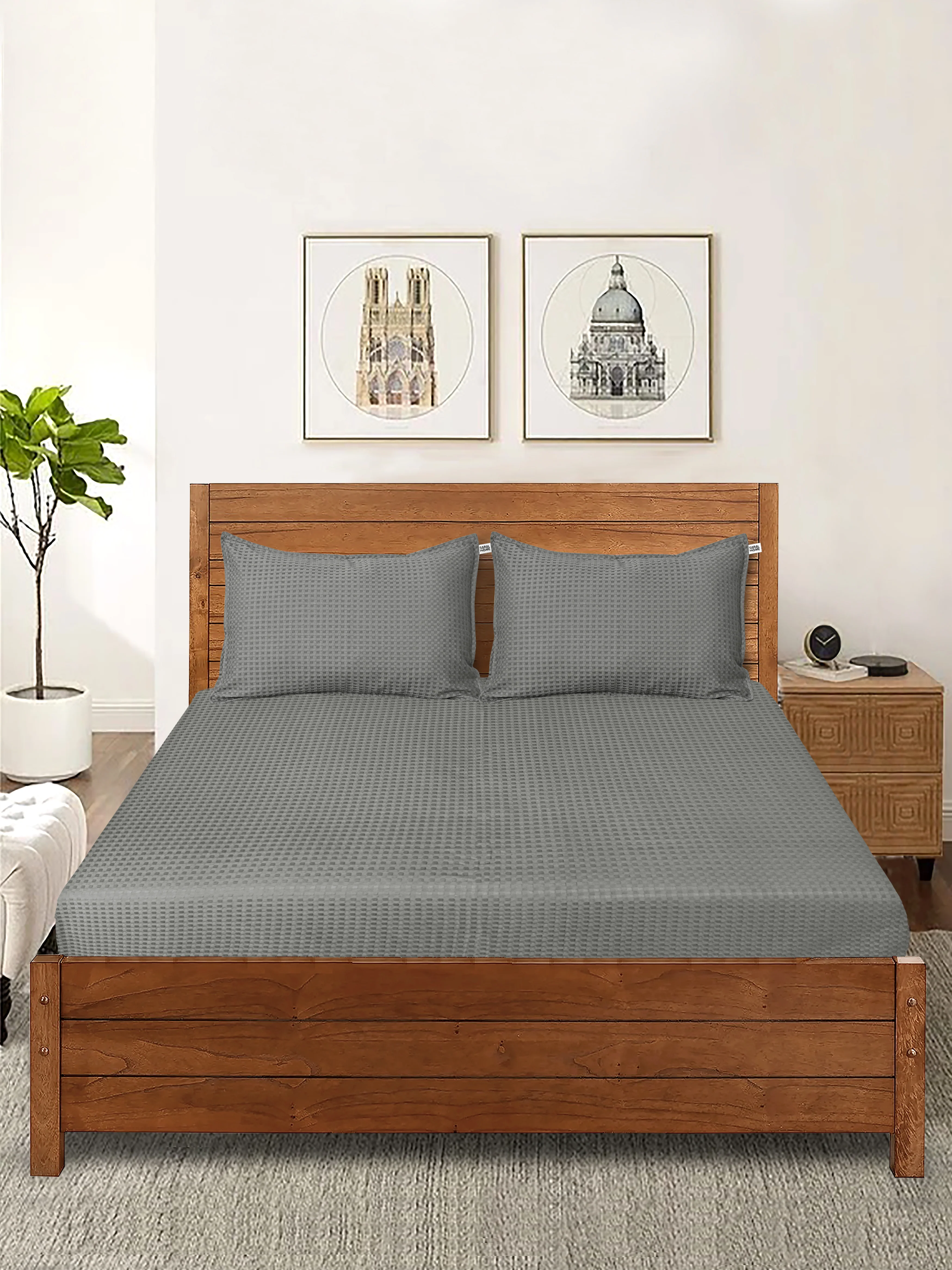 Waffle Weave Cotton Bed Cover with Pillow Covers - Image 31