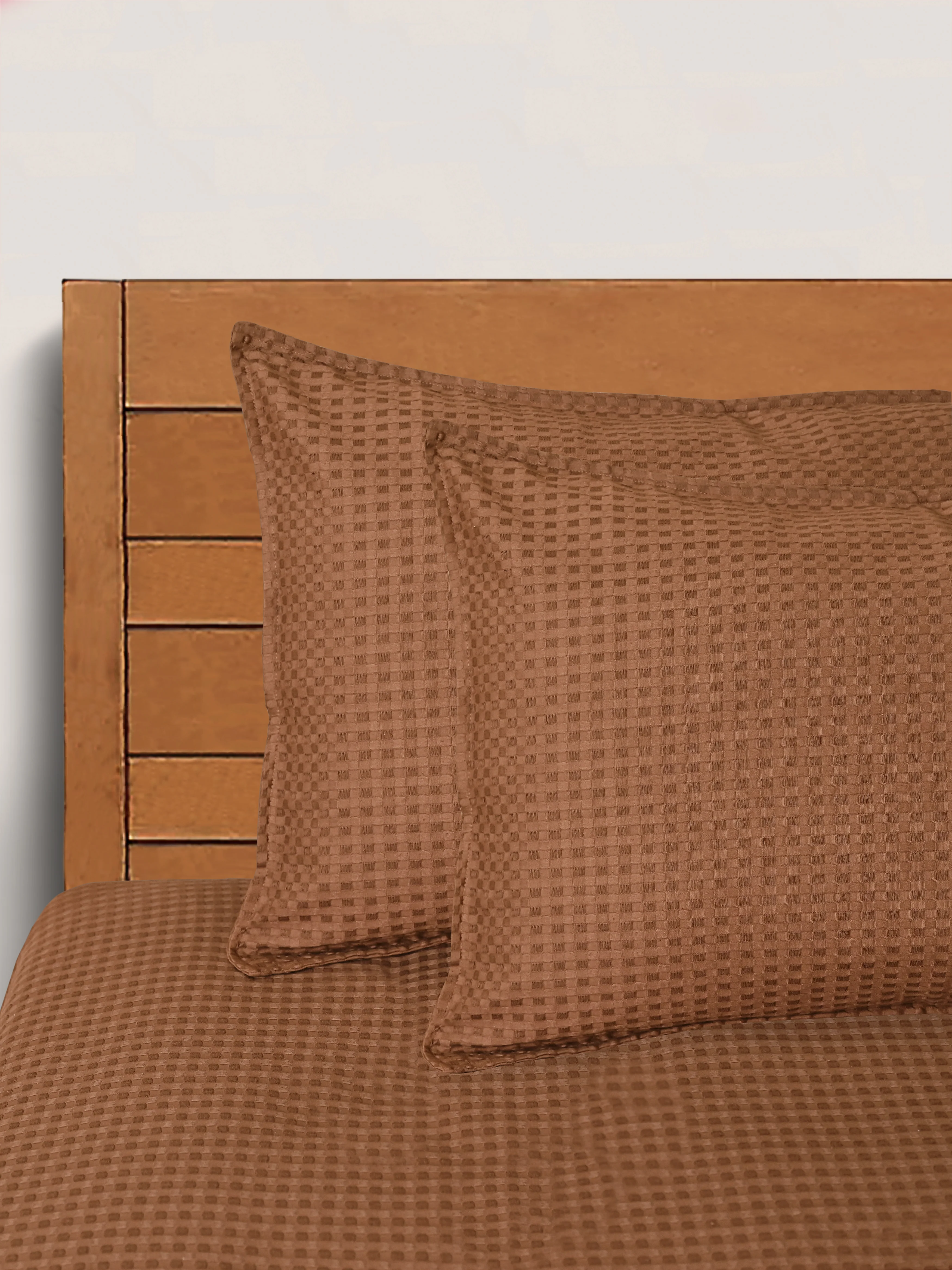 Waffle Cotton King Bed Cover Set with 2 Pillow Covers – Textured Weave Finish - Image 12
