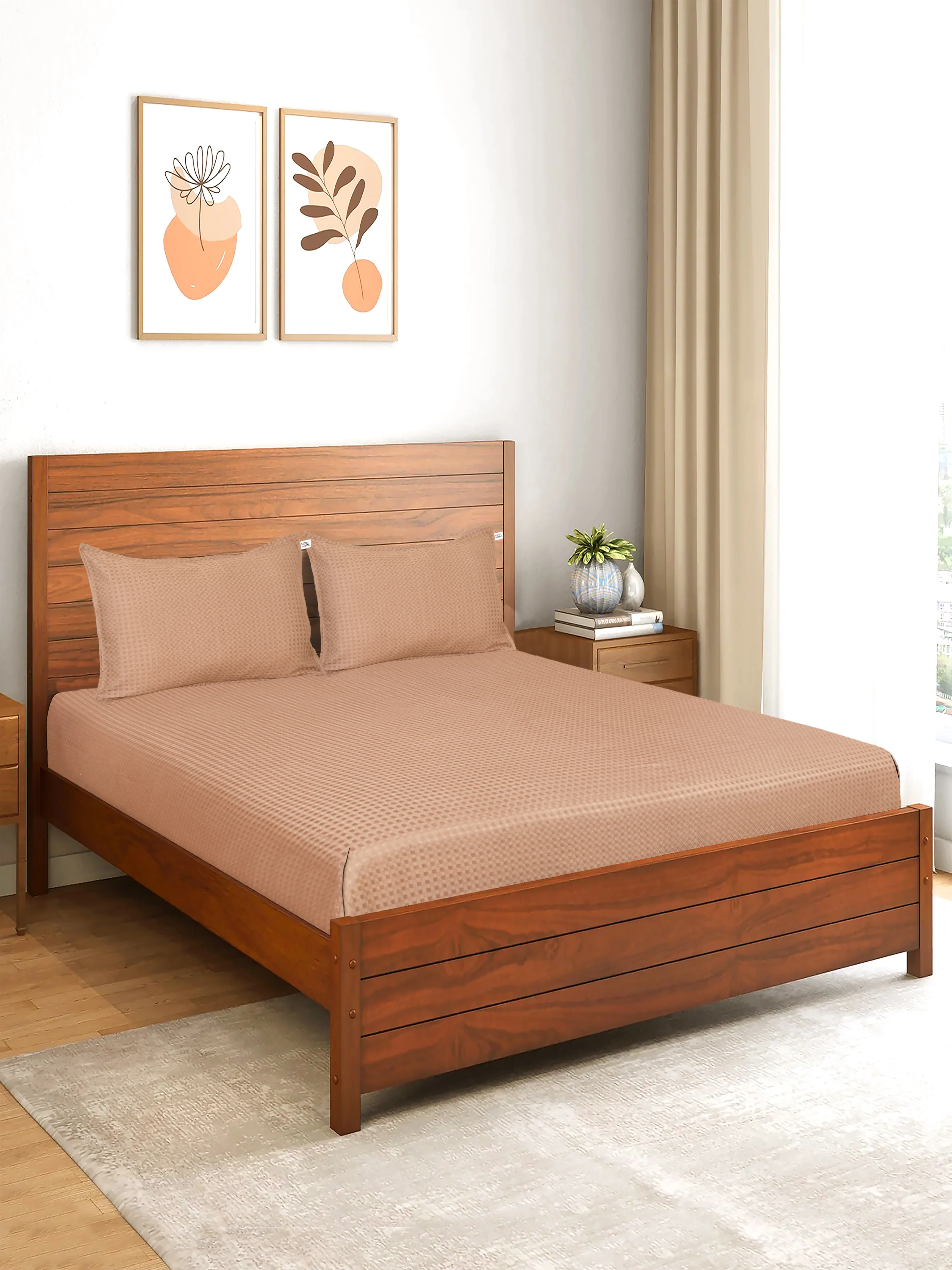 Waffle Weave Cotton Bed Cover with Pillow Covers - Image 11
