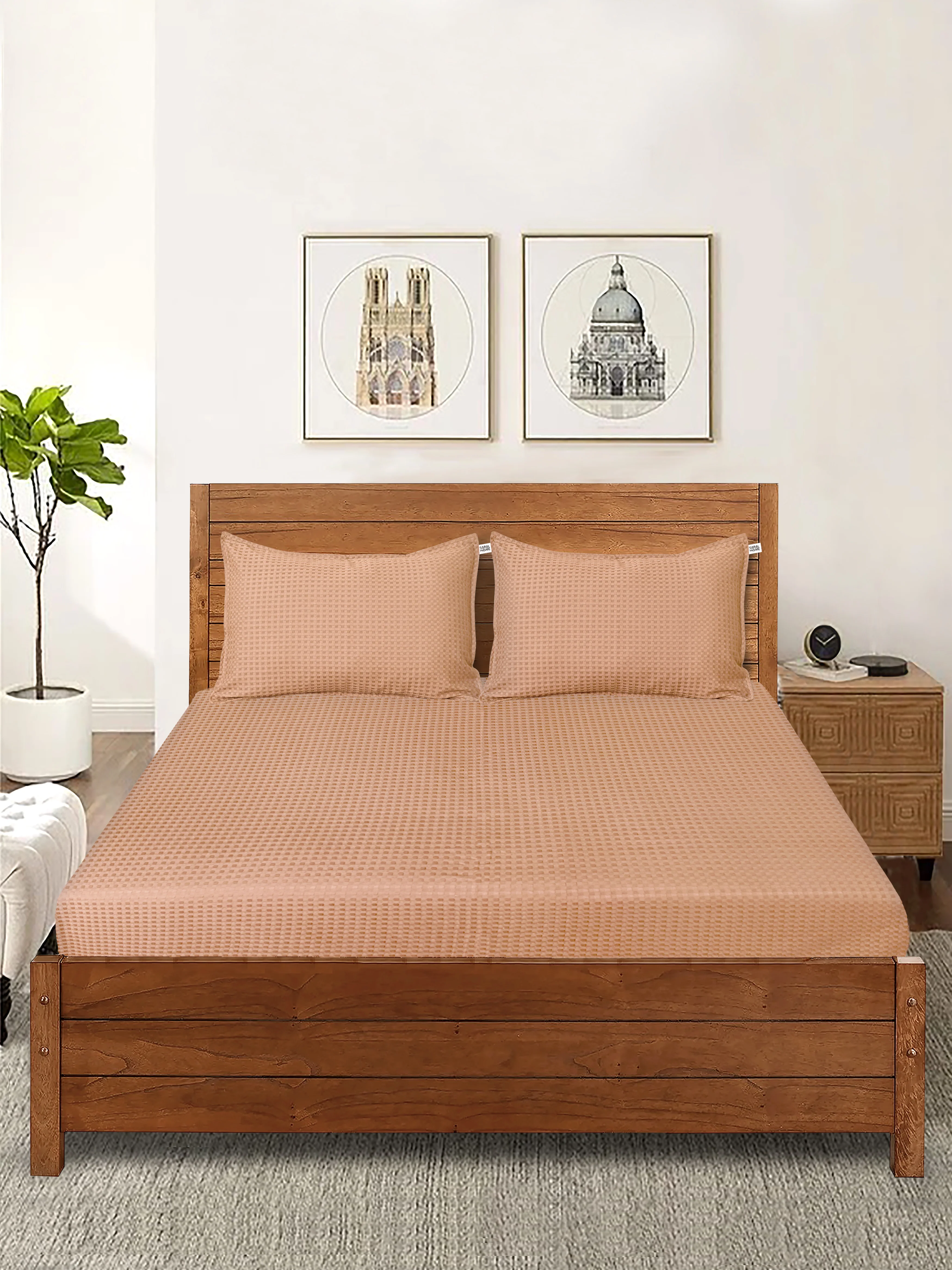 Waffle Weave Cotton Bed Cover with Pillow Covers - Image 15