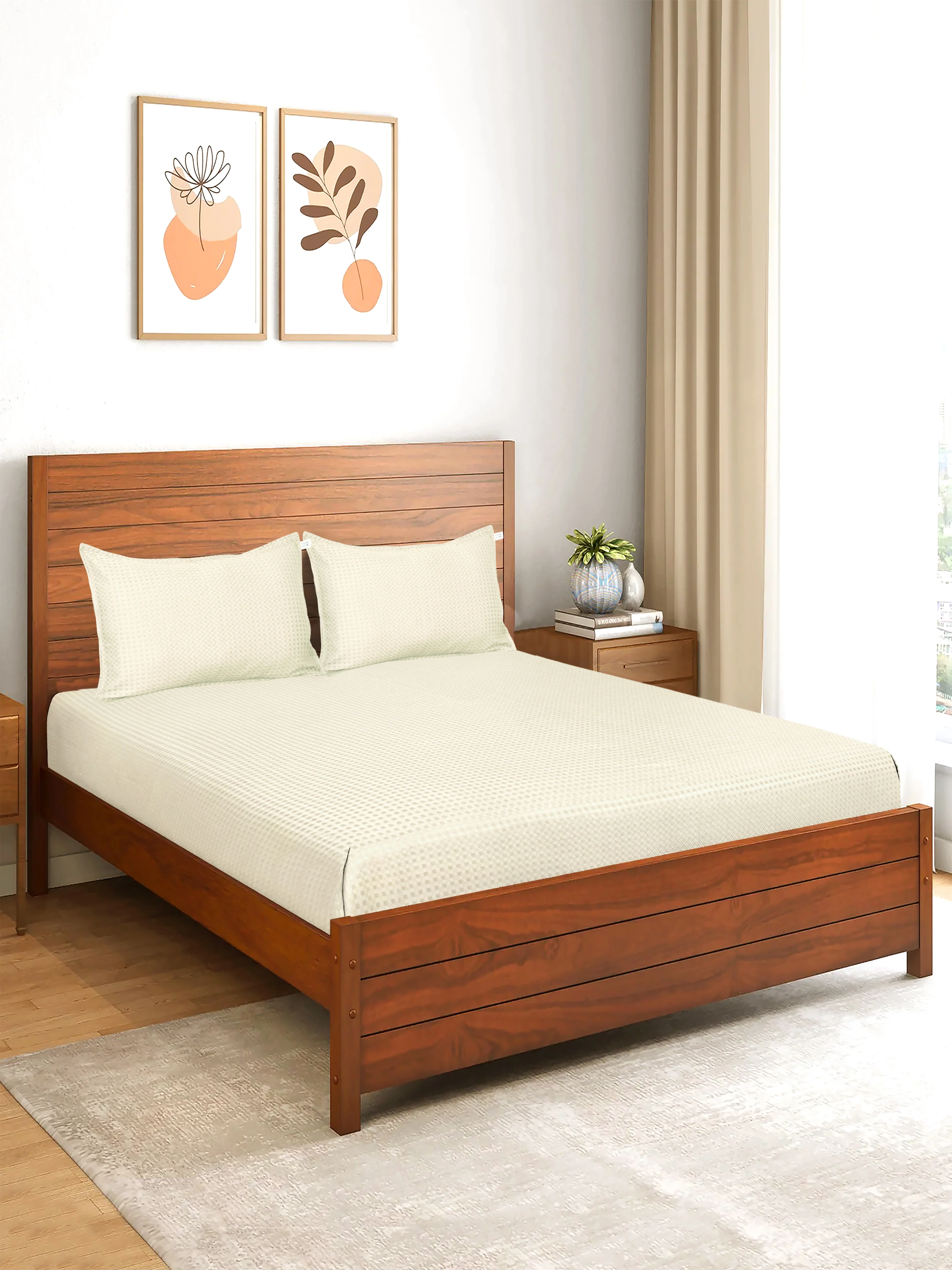 Waffle Weave Cotton Bed Cover with Pillow Covers - Image 35