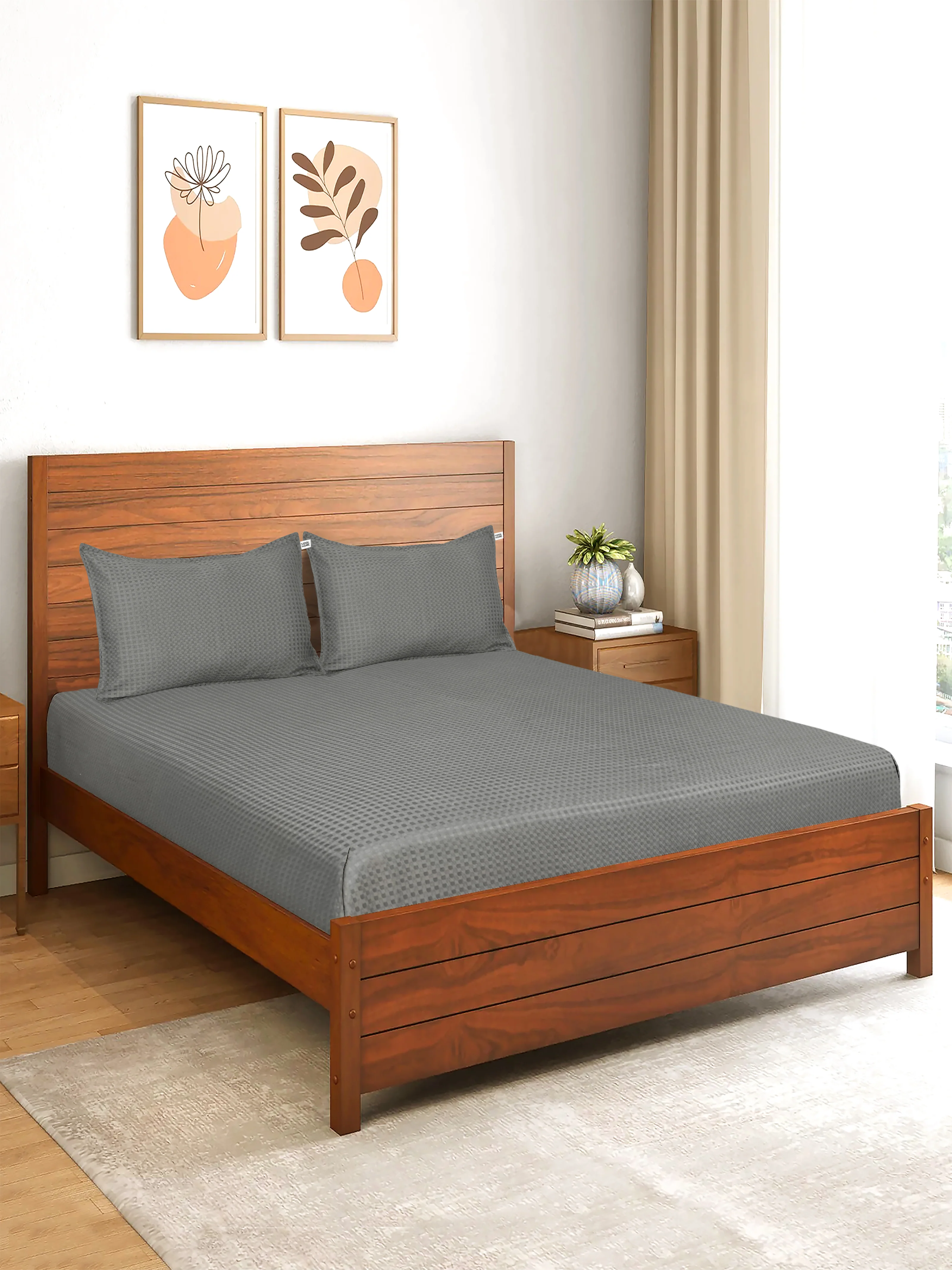 Waffle Weave Cotton Bed Cover with Pillow Covers - Image 27