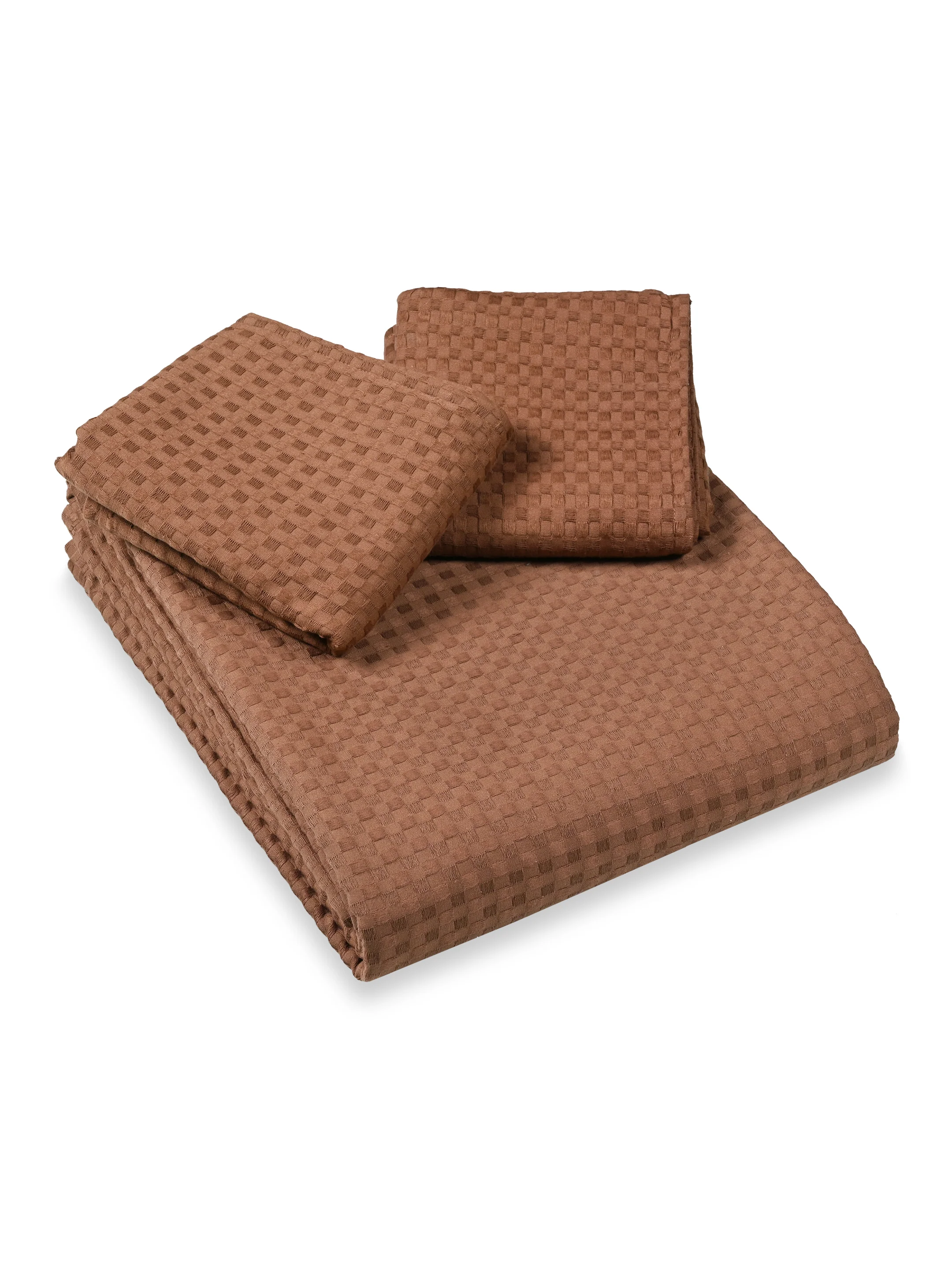 Waffle Weave Cotton Bed Cover with Pillow Covers - Image 5