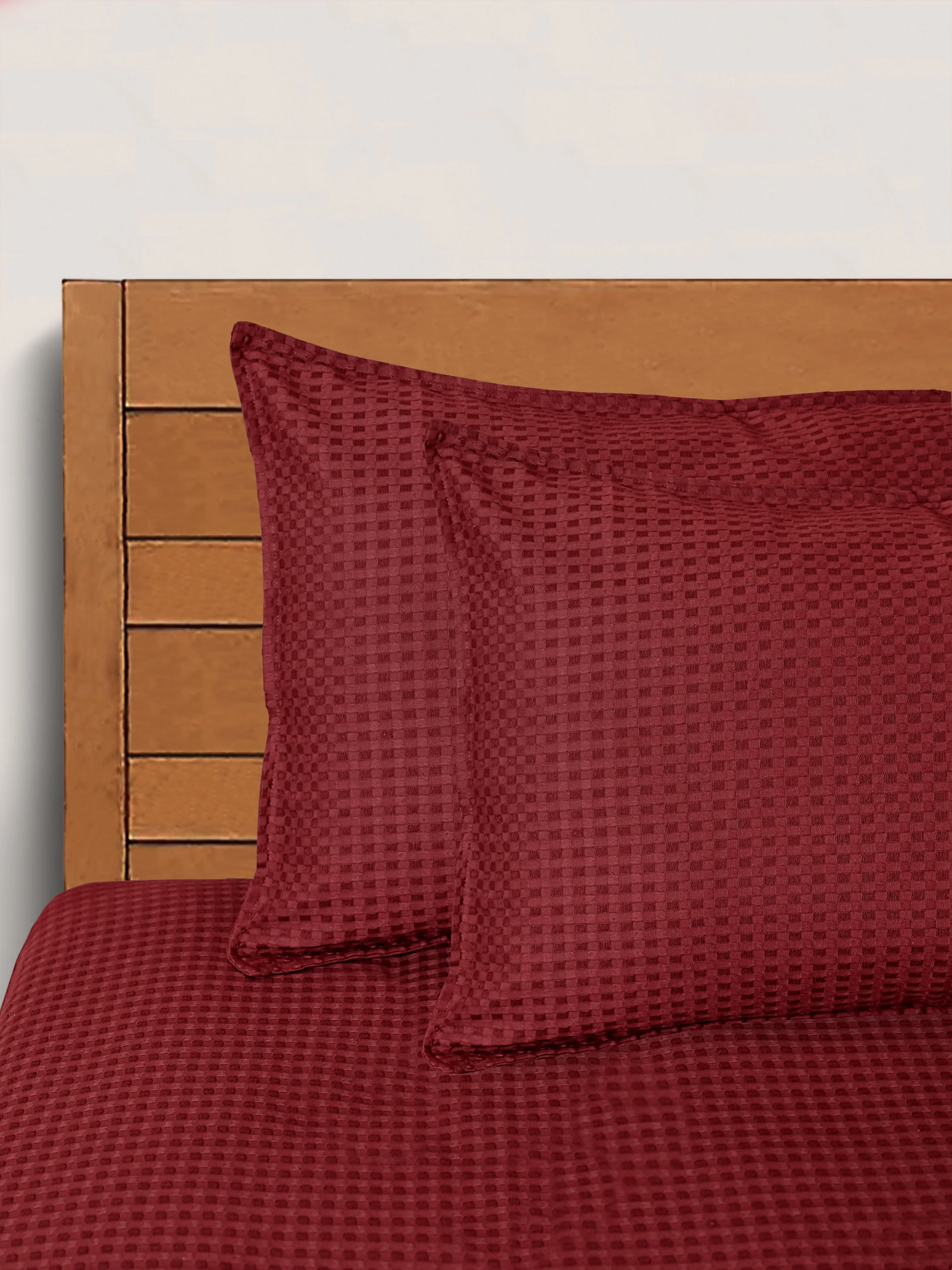 Waffle Cotton King Bed Cover Set with 2 Pillow Covers – Textured Weave Finish - Image 18